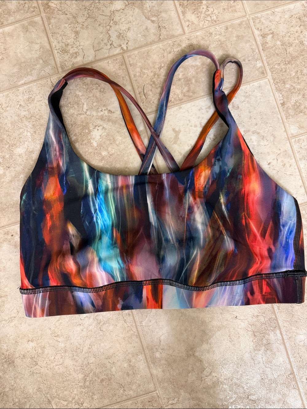 lululemon athletica Multicolor Abstract Strappy Sports Bra